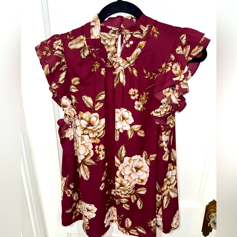 Never worn flutter sleeve blouse